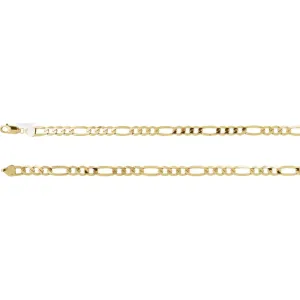 14k Yellow Gold 6.5mm Figaro 7" Chain