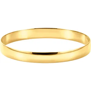 14k Yellow Gold 8mm Half Round Bangle Bracelet