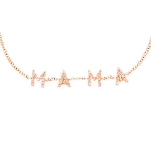 14k Yellow Gold Diamond "MAMA" Bracelet