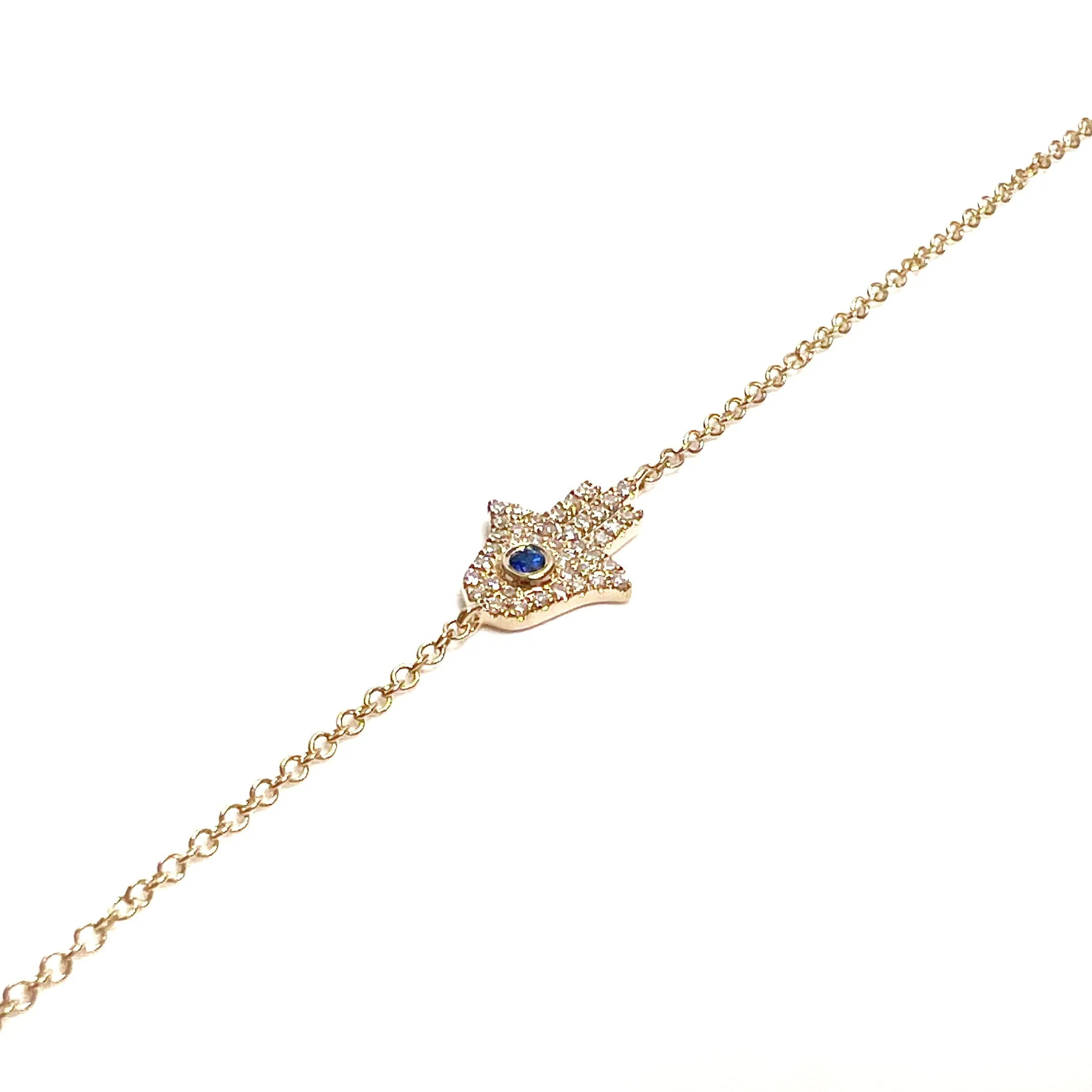 14K Yellow Gold Hamsa Diamond Bracelet