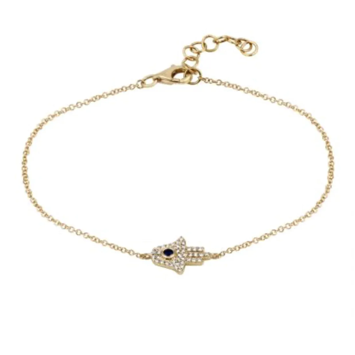 14K Yellow Gold Hamsa Diamond Bracelet
