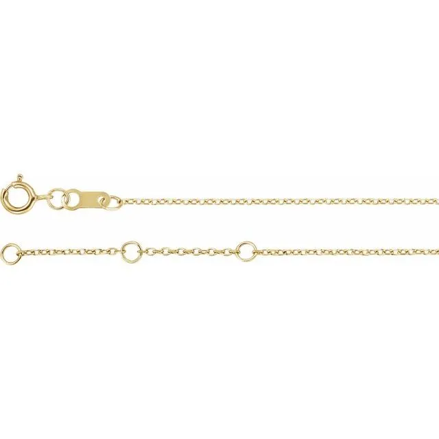 14K Yellow Gold Lab-Grown Emerald Bezel-Set Solitaire 6 1/2-7 1/2" Bracelet