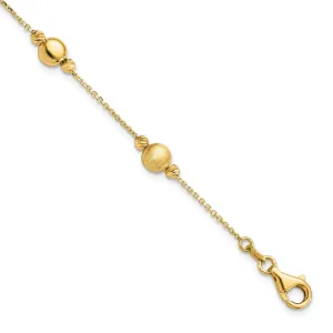 14k Yellow Gold Scratch Polish Finish Bracelet