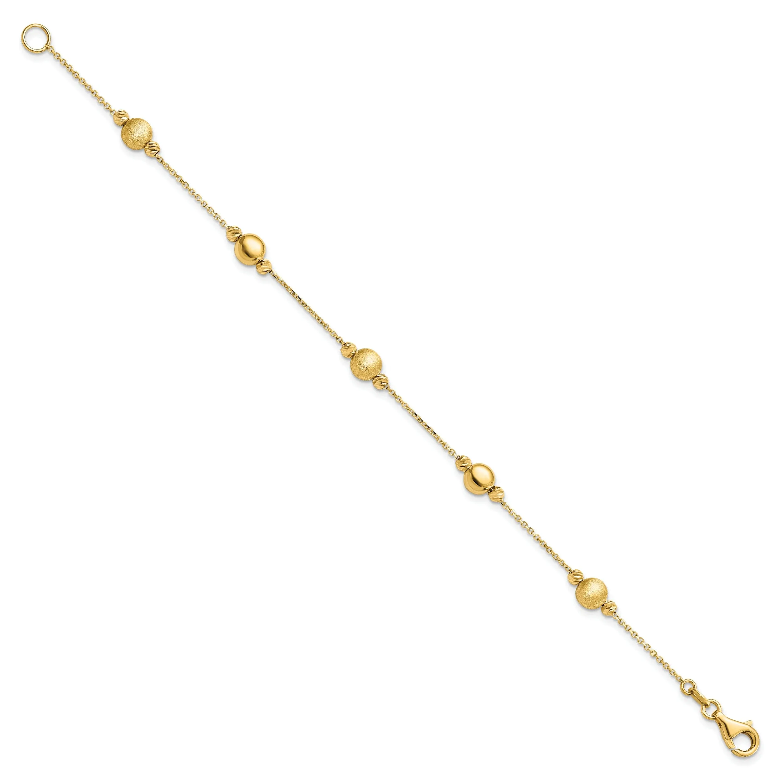 14k Yellow Gold Scratch Polish Finish Bracelet