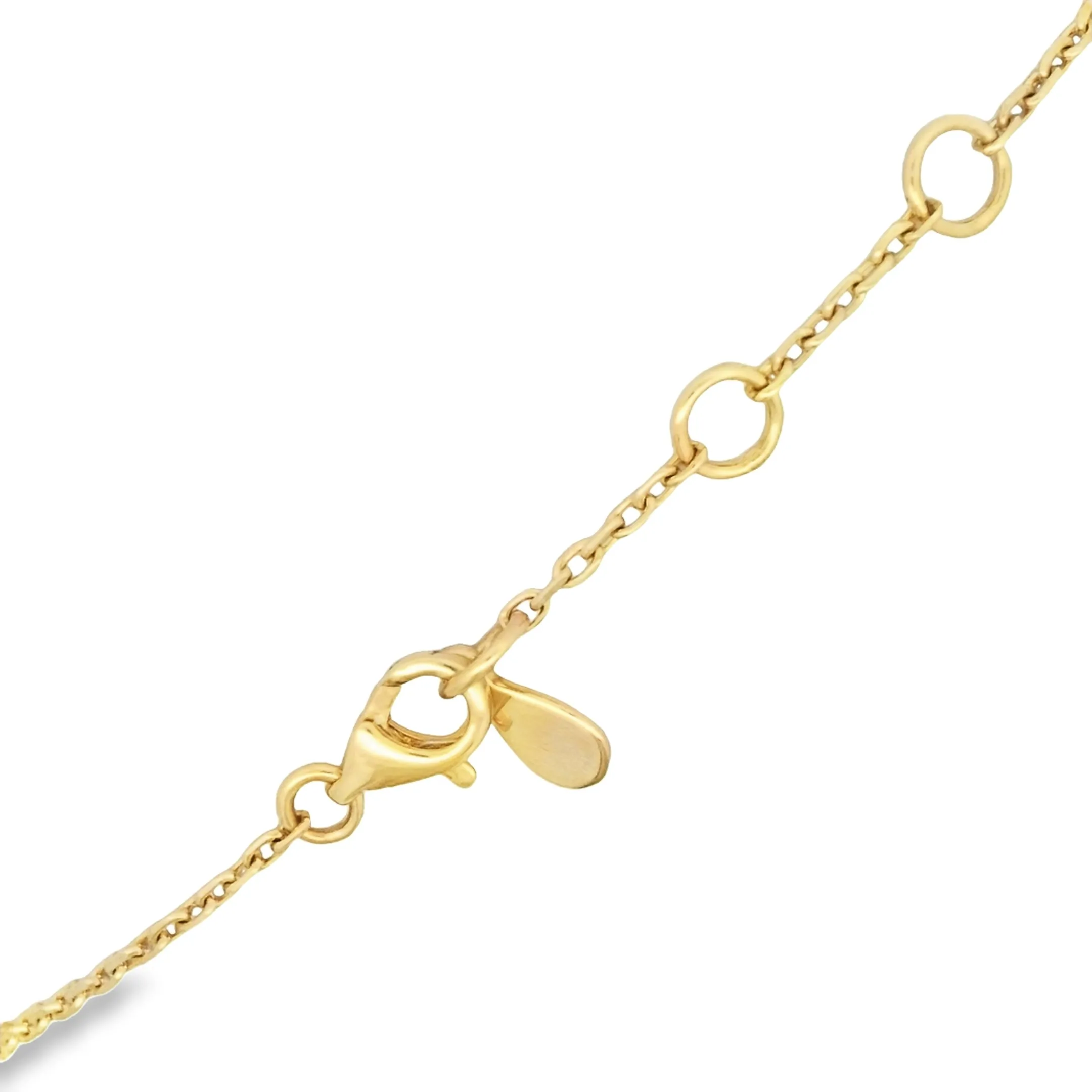 14k Yellow Gold Triple Plumeria .20cttw Diamond Bracelet 6.5-7.5"