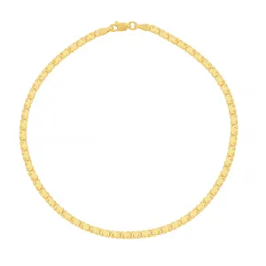 14kt Yellow Gold Heart Chain Ankle Bracelet