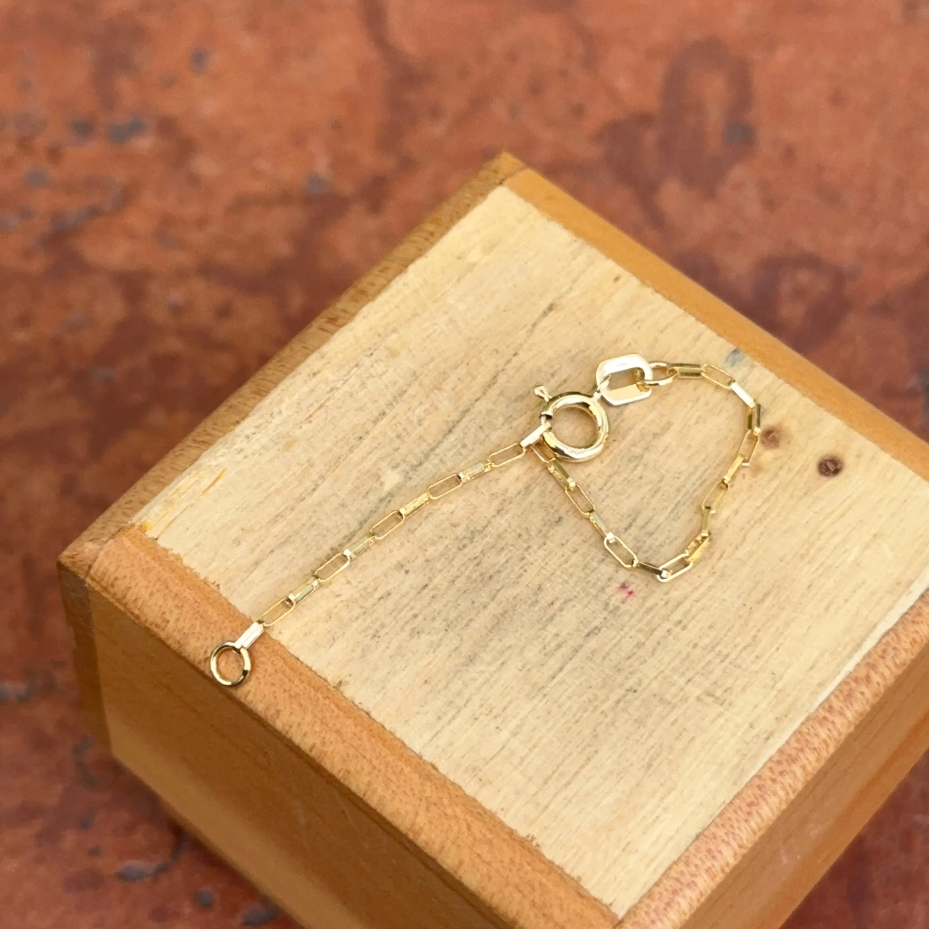 14KT Yellow Gold Paper Clip Chain Extender