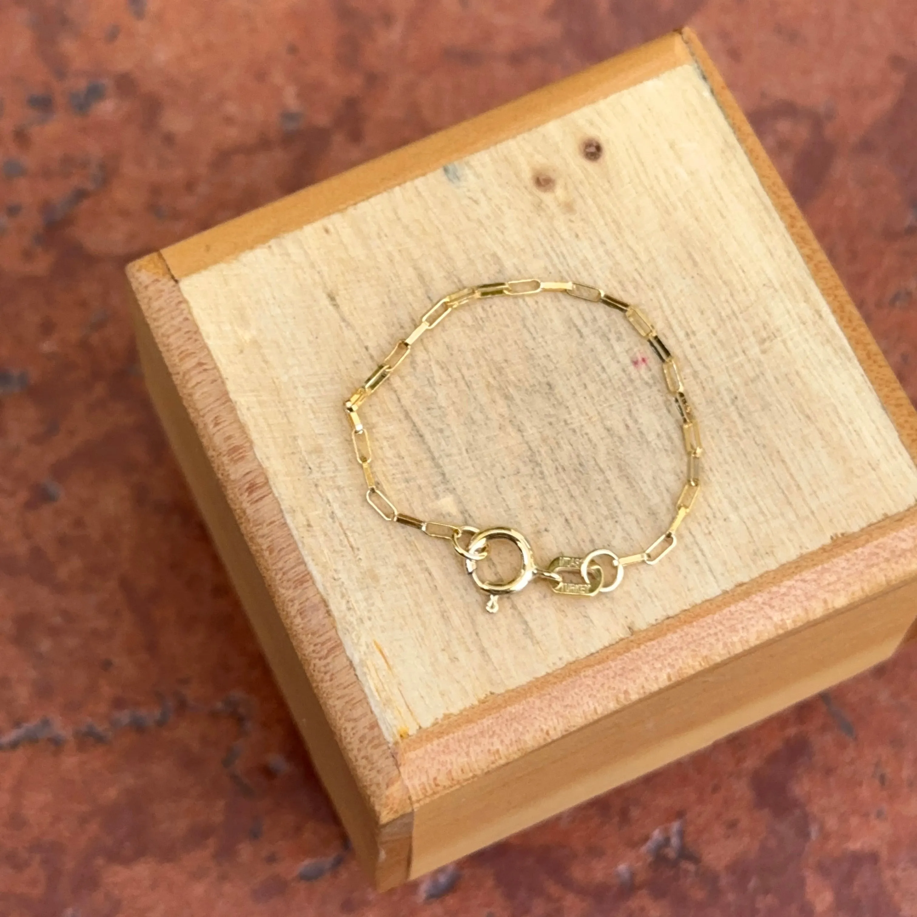 14KT Yellow Gold Paper Clip Chain Extender