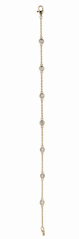 15 POINTER 7 SECTION DIAMOND BRACELET 14K GOLD (1 CTW)