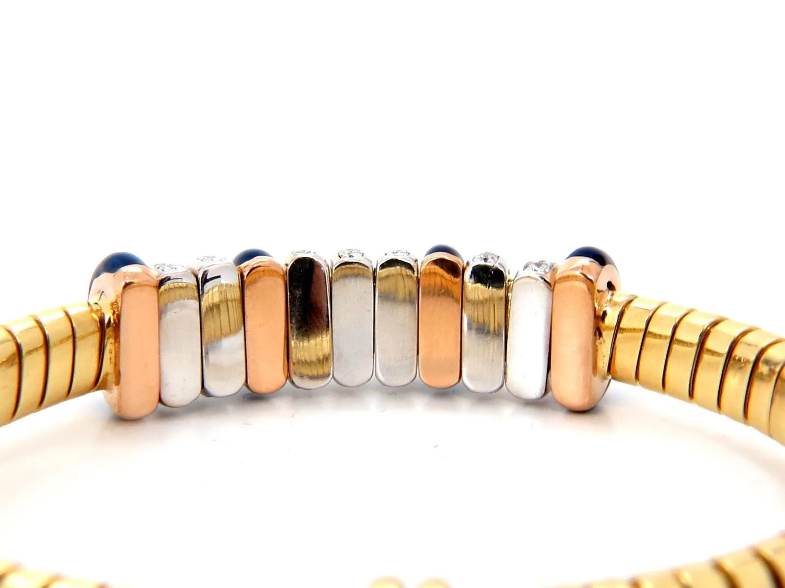 1.50CT DIAMONDS LADIES ACCORDION BANGLE BRACELET FLOATING RINGS 18KT