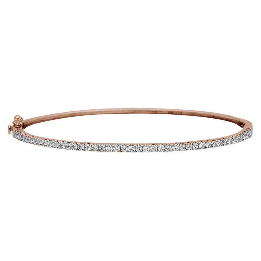 18k Rose Gold Diamond Bangle Bracelet