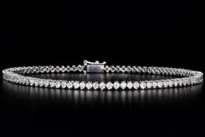 18K White Gold 1.70 Carat Total Weight Round Diamond Bracelet