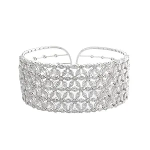18k White Gold Diamond Cuff Bracelet