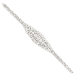 18K White Gold Pave Studded Natural Diamond Wedding Designer Bracelet For Her
