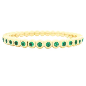 18k Yellow Gold Emerald Stretch Bracelet