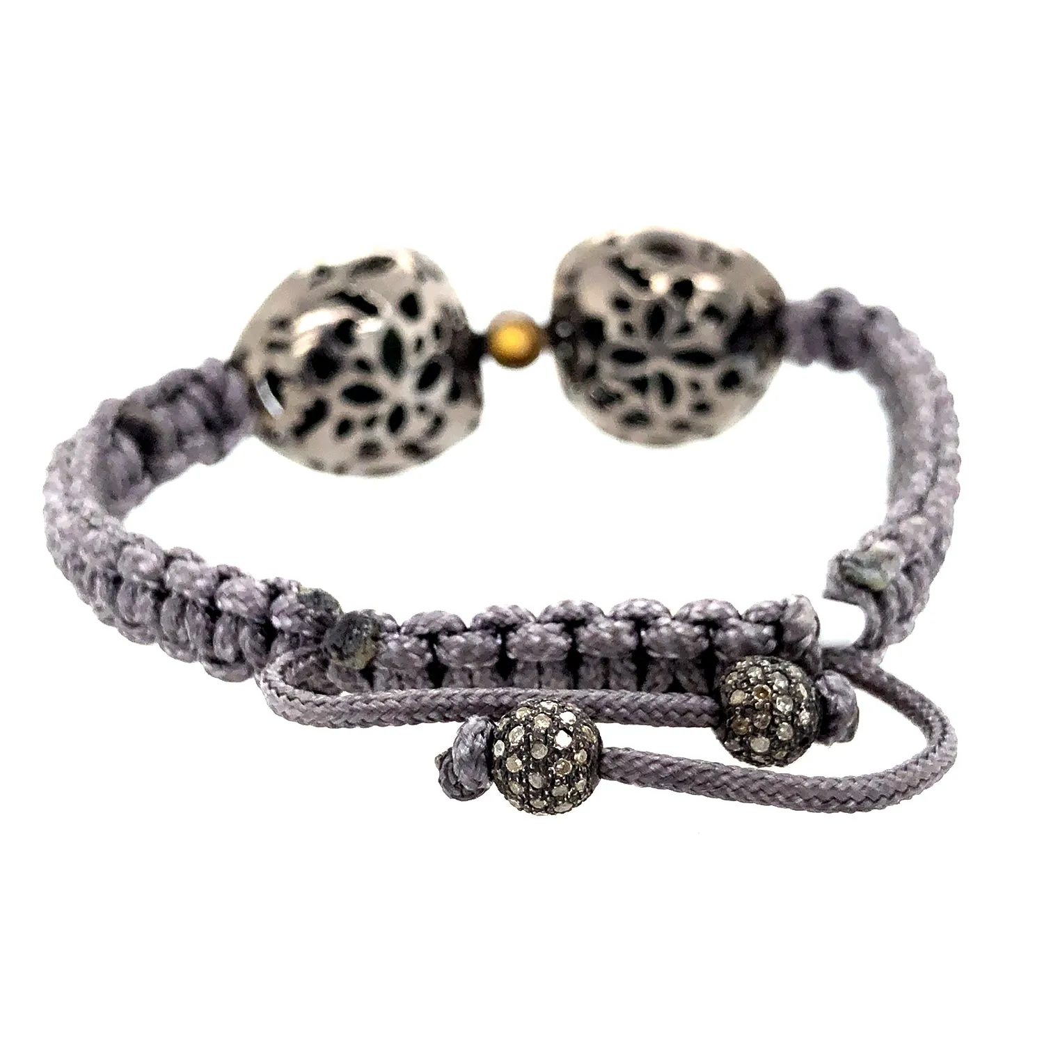 18k Yellow Gold Uneven Geode Gemstone Pave Diamond Bracelet Jewelry
