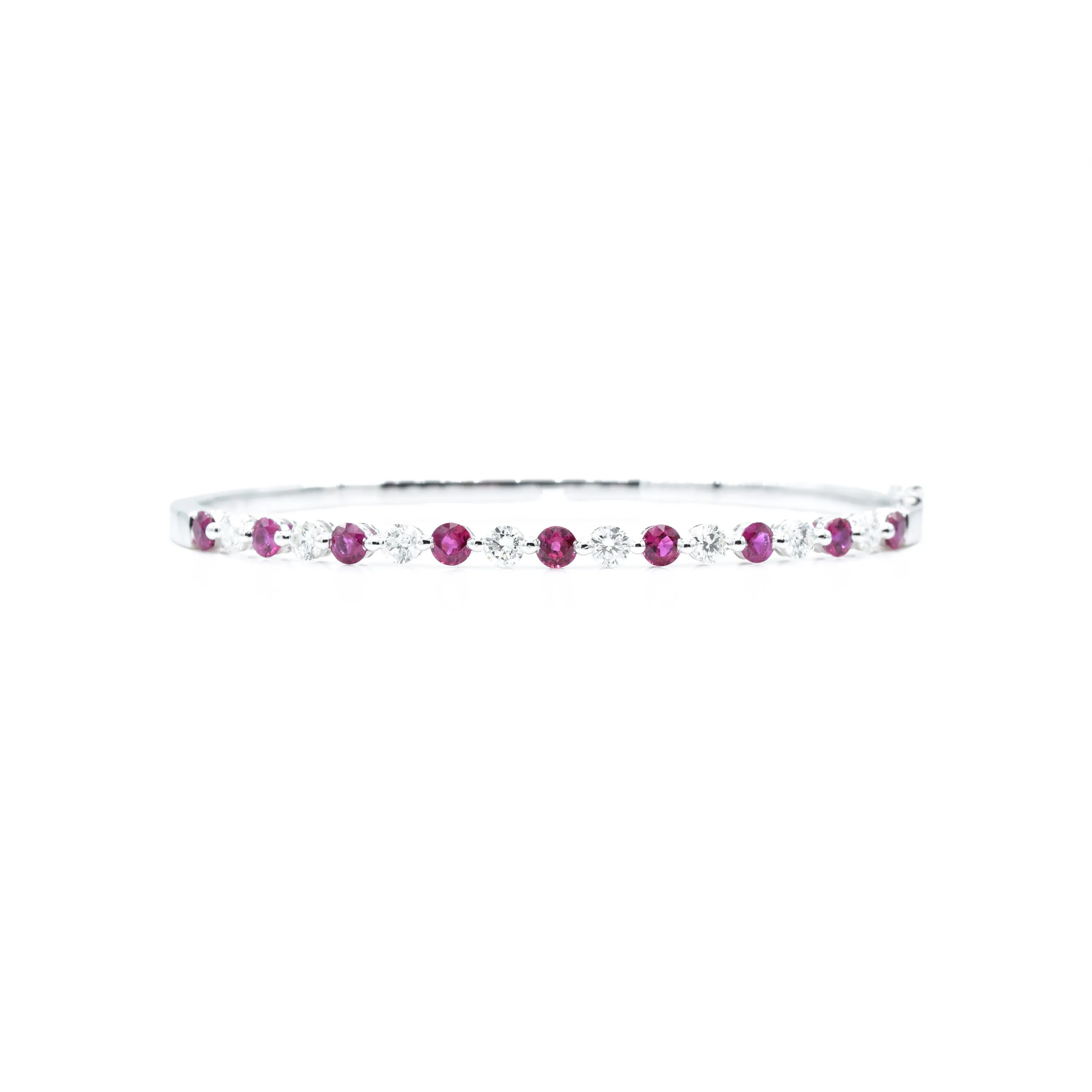 18kt White Gold Ruby Bangle