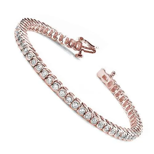 2.00-6.00 CT Round Cut Diamonds - Tennis Bracelet