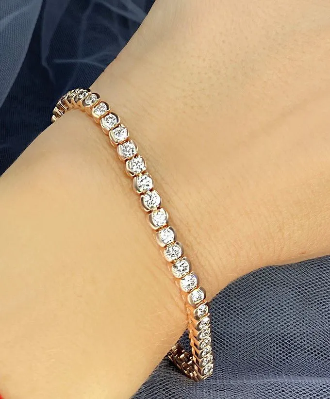 2.00-6.00 CT Round Cut Diamonds - Tennis Bracelet