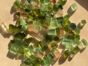205 Carats Indicolite Bluish Green Tourmaline Facet Rough Stones
