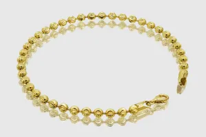 2mm - 5mm Moon Cut Bead Bracelet - 10k Yellow Gold