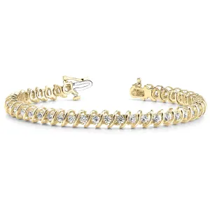 3.0 ctw Round Diamond Tennis Bracelet "S" Bar Style