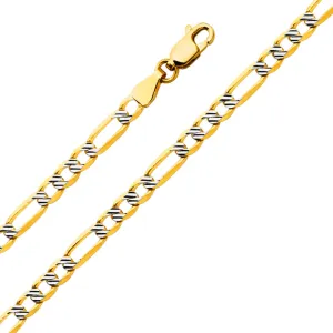 3.8mm Fancy Light Figaro 3 1 Bracelet