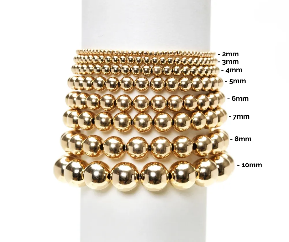 3mm Yellow Gold Filled Bracelet with Milky Agate and Champagne Moonstone Mix