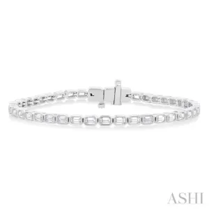 4 3/4 ctw East-West Bezel Set Emerald Cut Diamond Tennis Bracelet in 14K White Gold