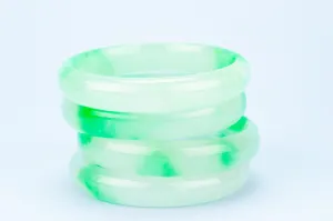 4 Apple Green Jade Bangles