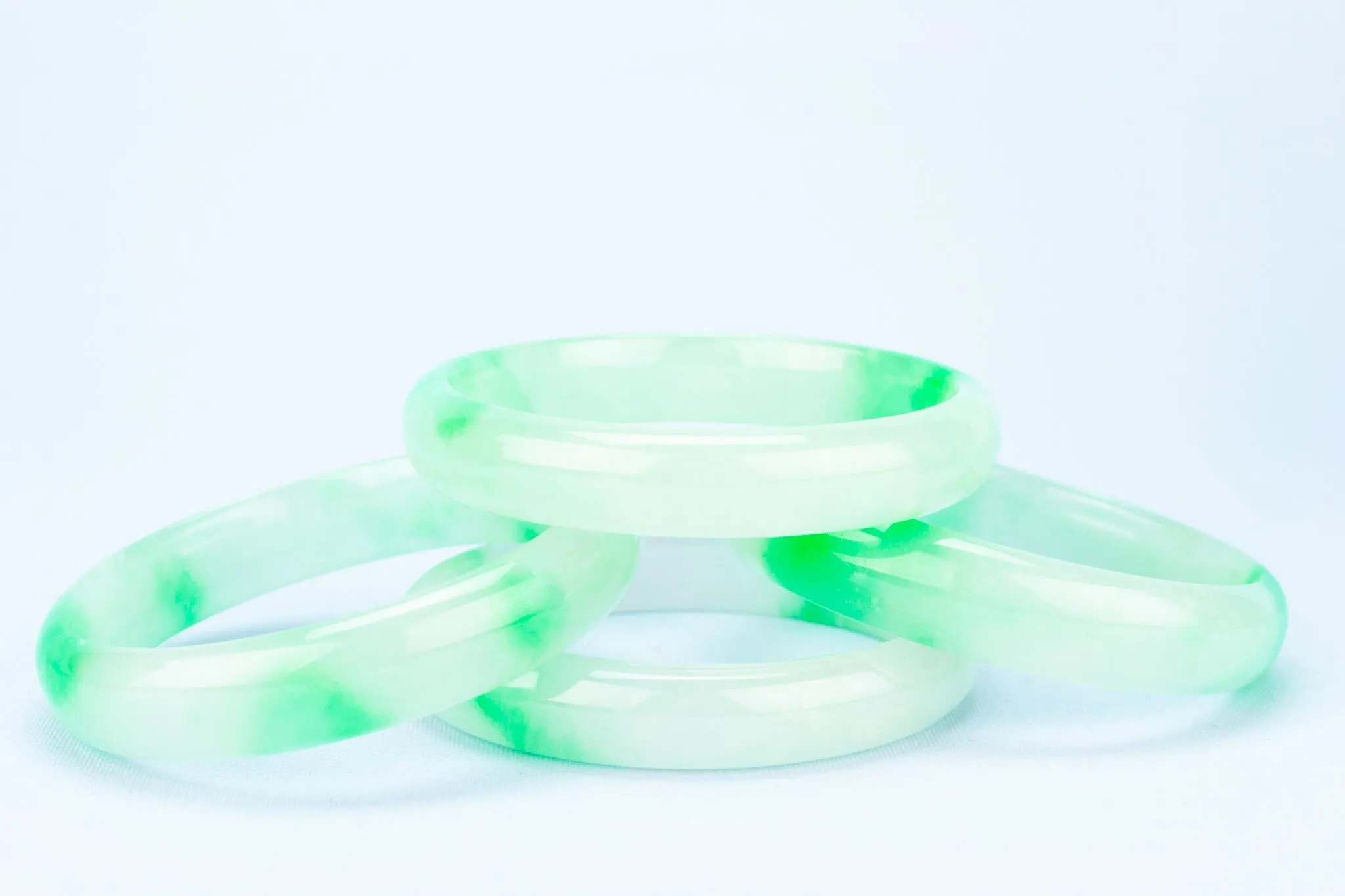 4 Apple Green Jade Bangles