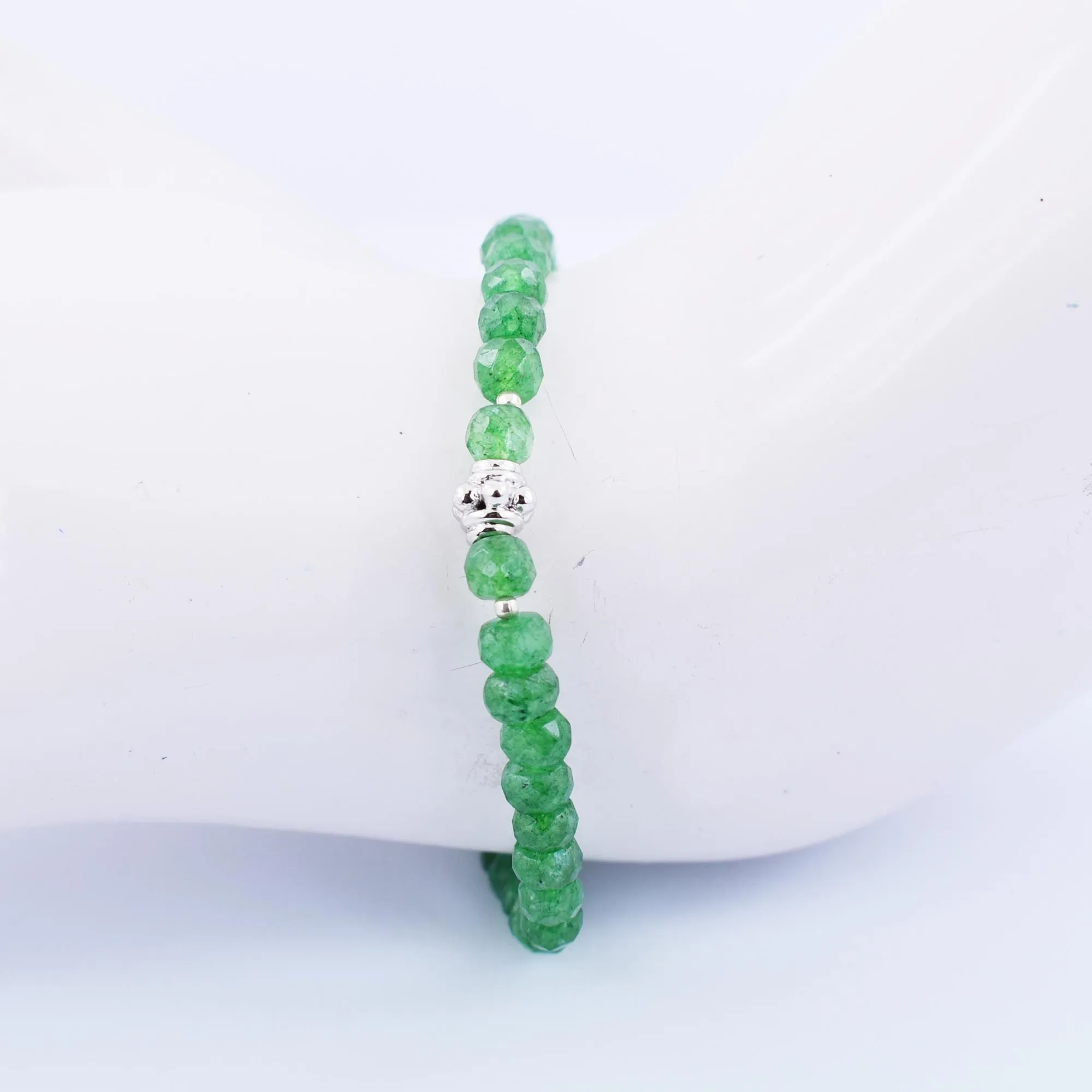 5 mm Emerald Gemstone Bracelet with Silver Finding, 100% Certified