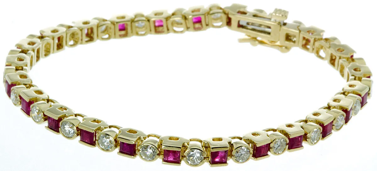 5.76ct Ruby & Diamond Bracelet
