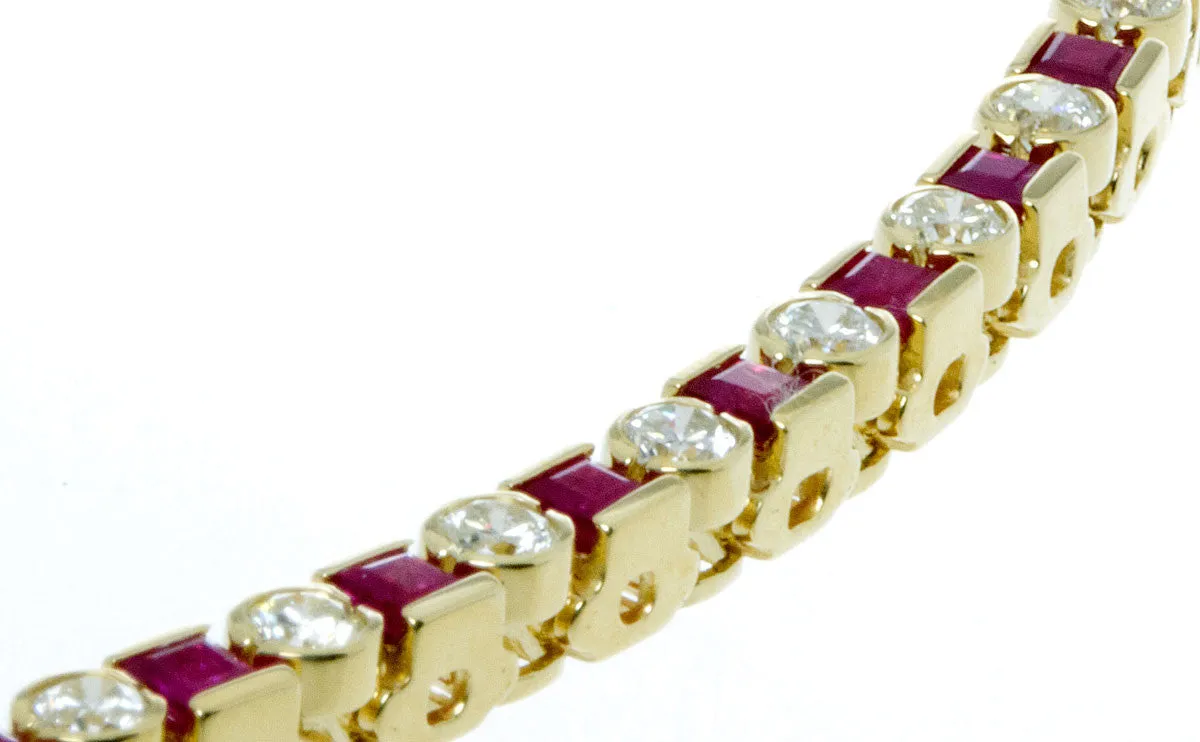 5.76ct Ruby & Diamond Bracelet