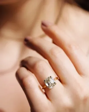 5.86CT Stunning Asscher Cut Moissanite 14K Gold engagement ring vintage Diamond wedding Bridal Promise gift for women jewelry