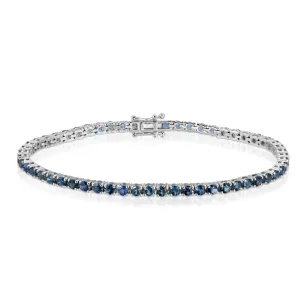 5.99 Ct. Classic Ceylon Sapphire Tennis Bracelet in 18k White Gold