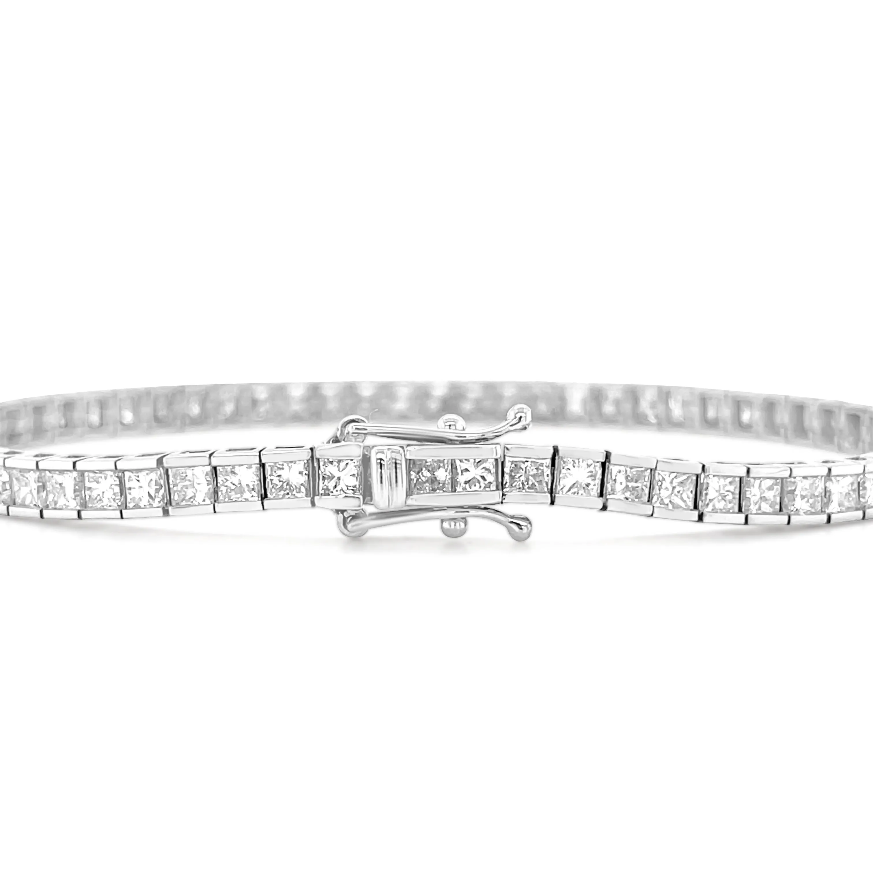 6.29 Carat Diamond Bracelet in 18k White Gold
