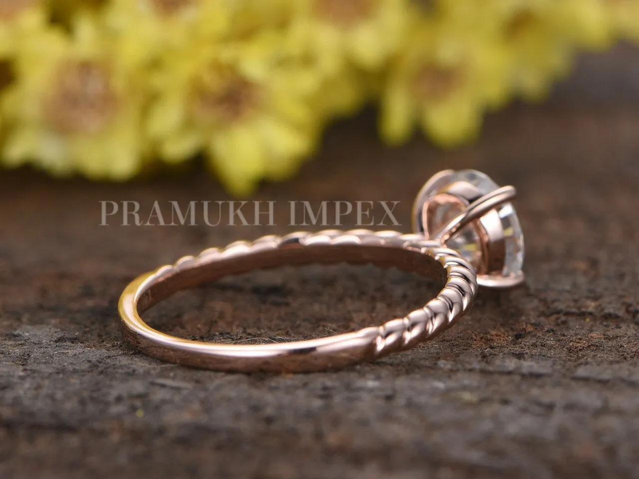 7mm Round Moissanite Engagement Ring Set vintage Unique Cluster Rose Gold Engagement Ring Set for women Diamond wedding Anniversary gift