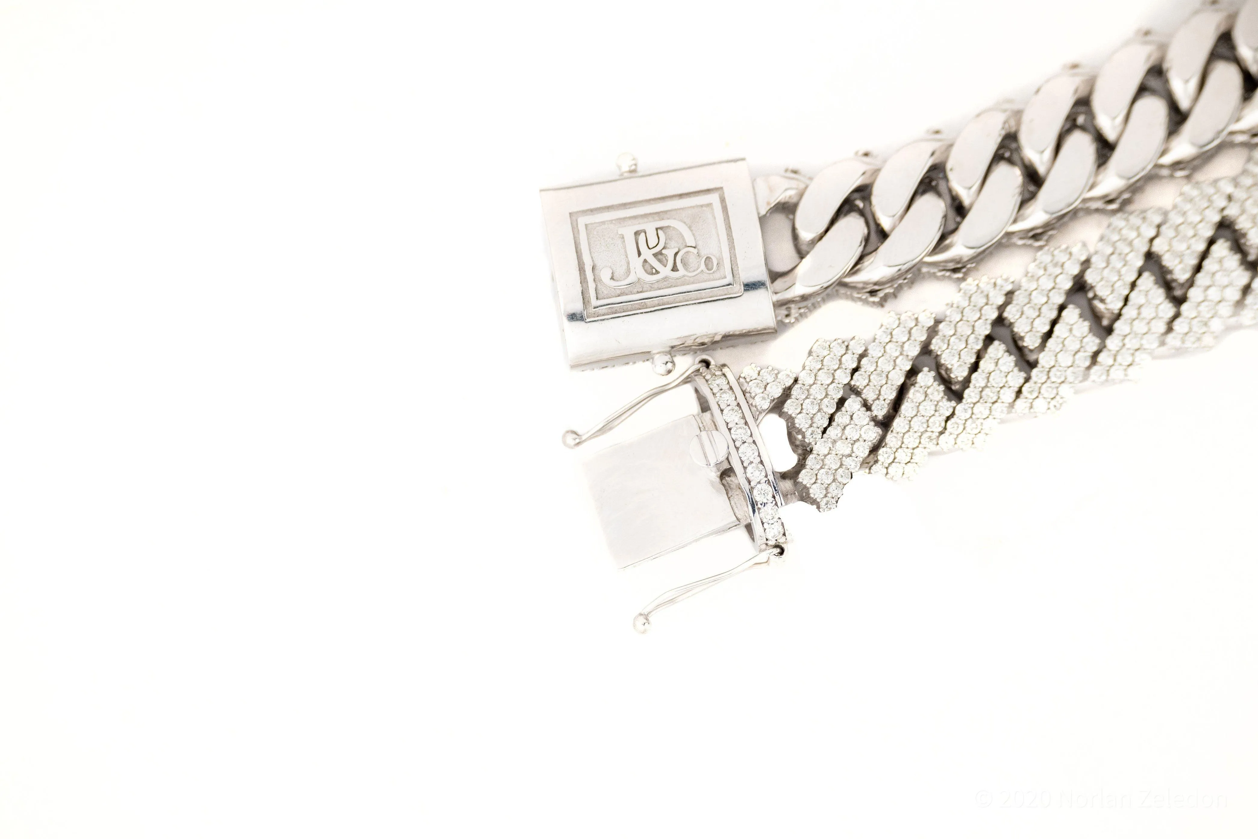 8mm White Gold Diamond Bracelet