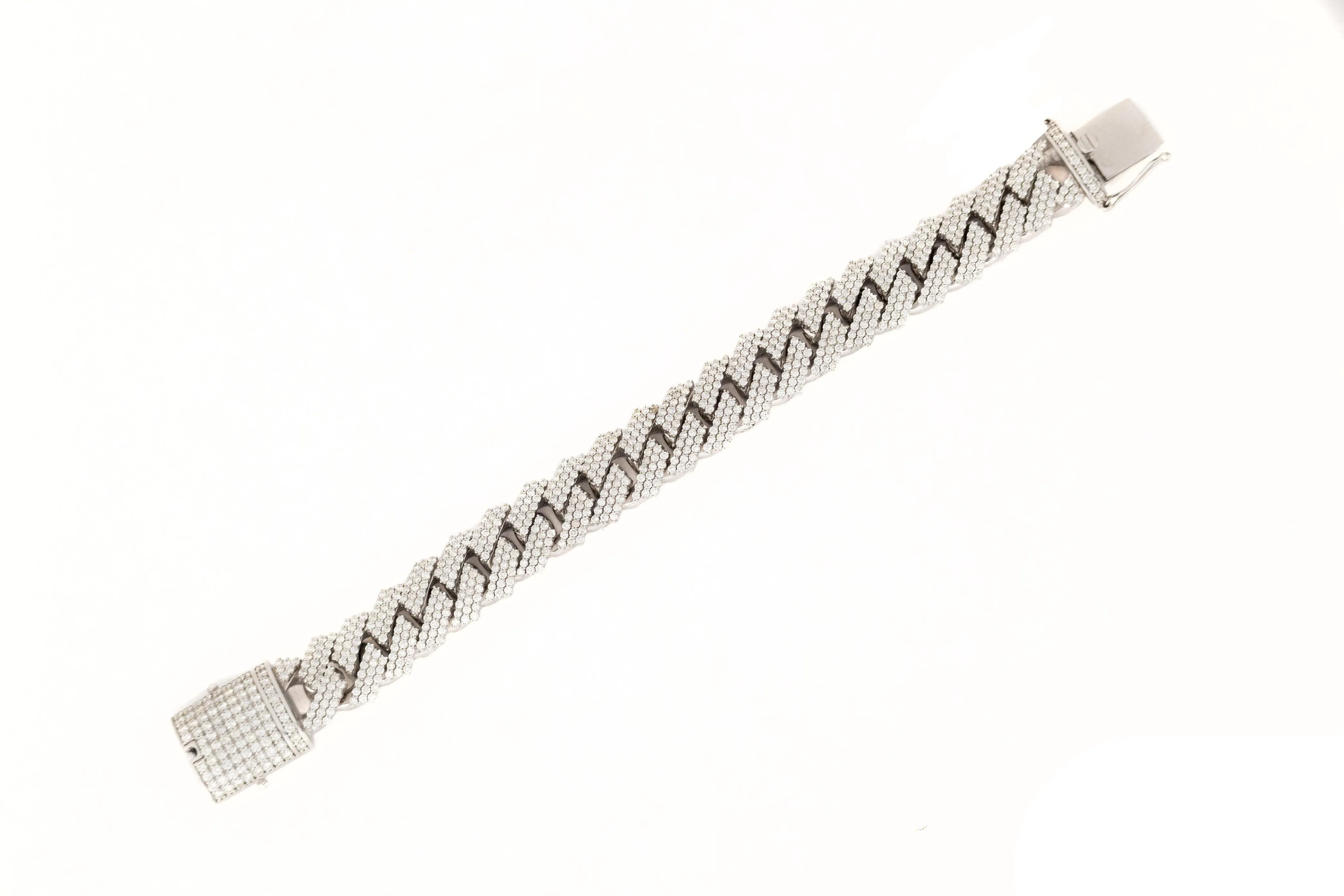 8mm White Gold Diamond Bracelet