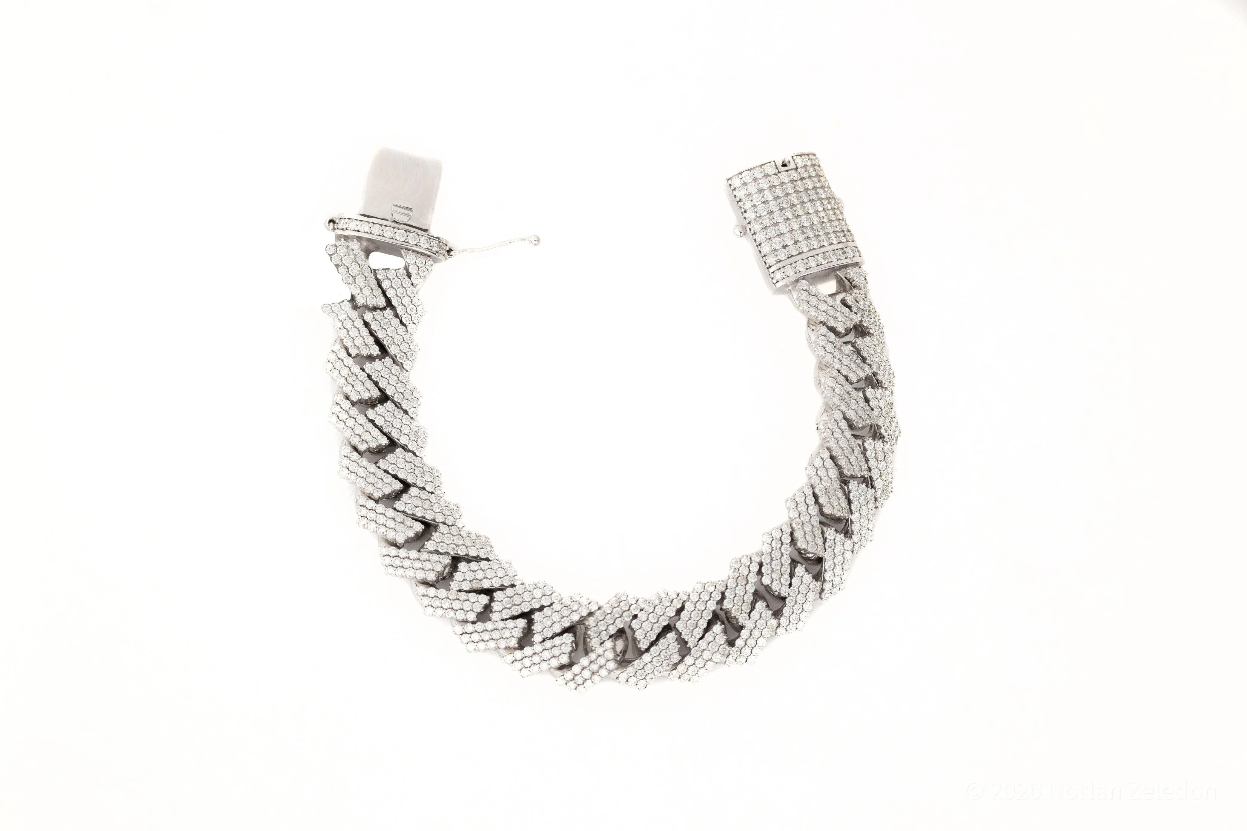 8mm White Gold Diamond Bracelet