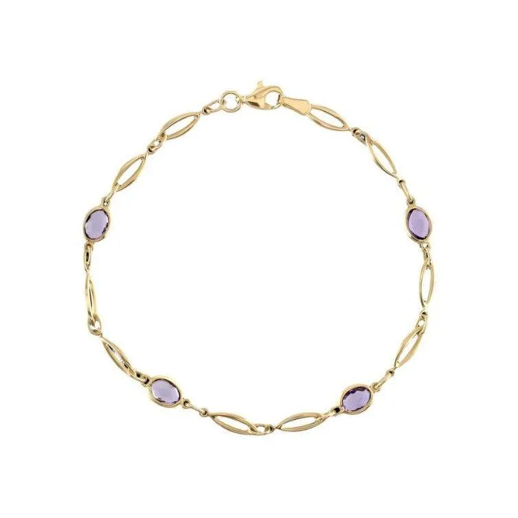 9ct Yellow Gold Ovlam&Gld Marq Motif