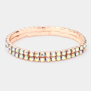 AB Multi Row Bracelet on Rose Gold | 537522