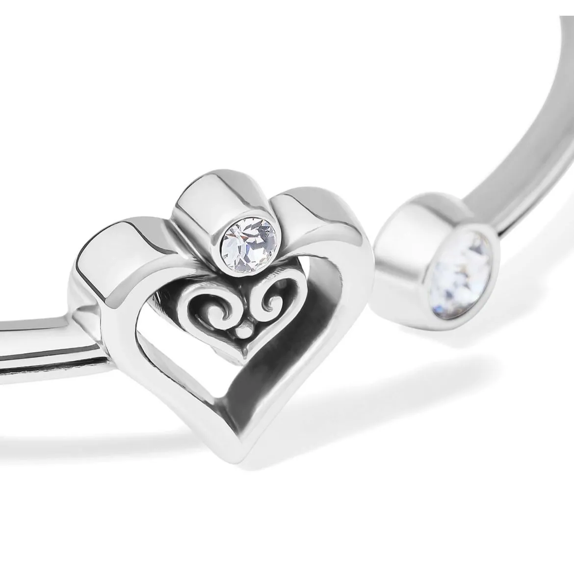 Alcazar Duet Heart Open Hinged Bangle JF8931