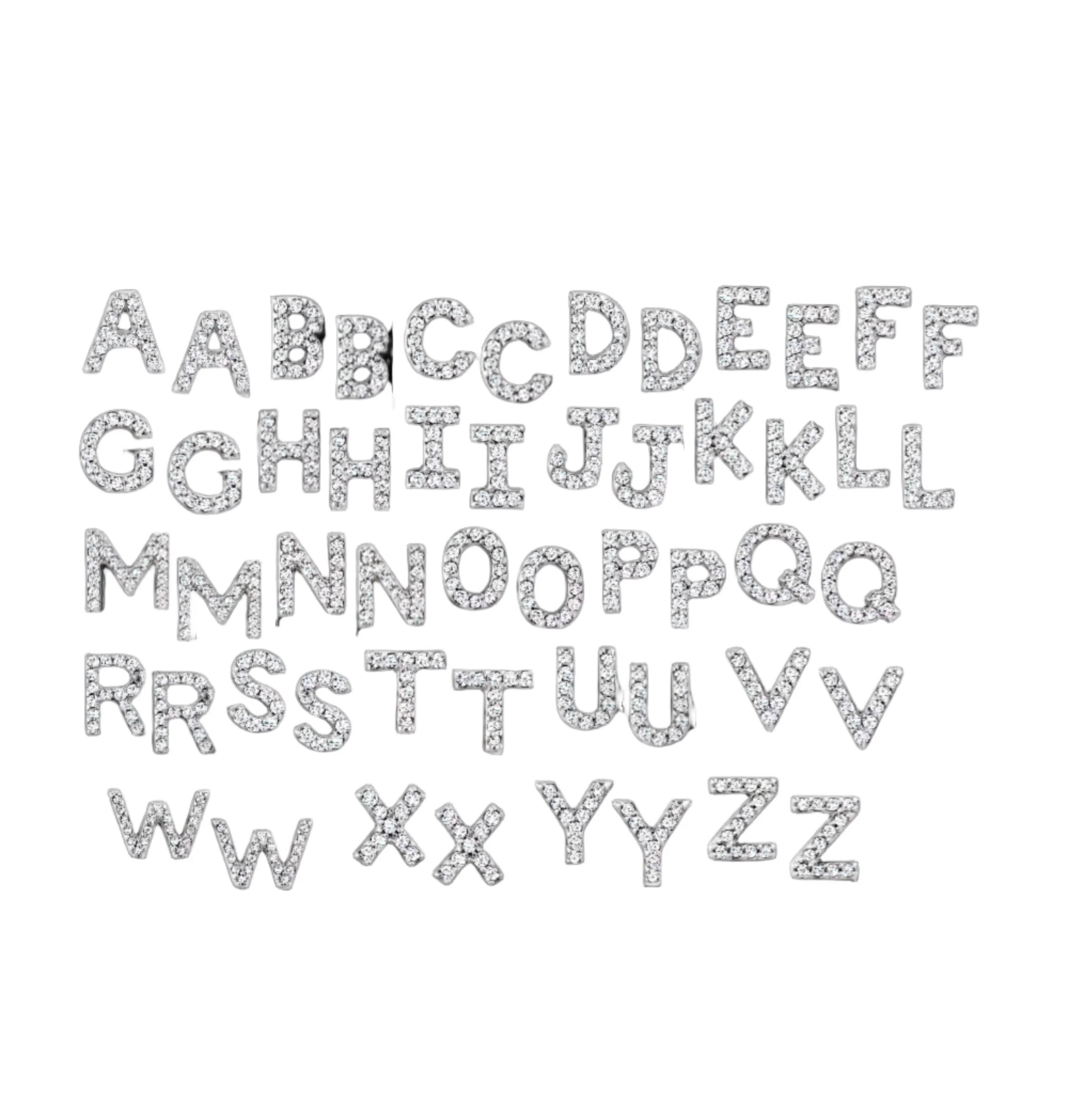 Alphabet Sterling 925 with Cubic Zirconia letter Initial Earrings
