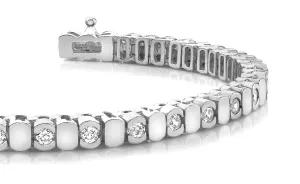 Alternating Bezel Diamond Bracelet with 2.50 ct.(finished) 3.0mm