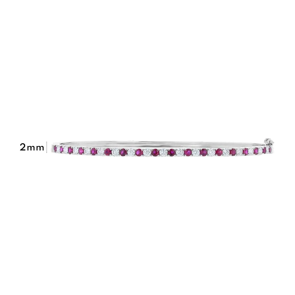 Alternating Ruby And Diamond Bangle