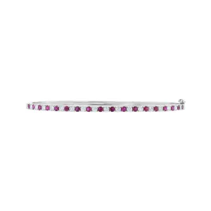 Alternating Ruby And Diamond Bangle