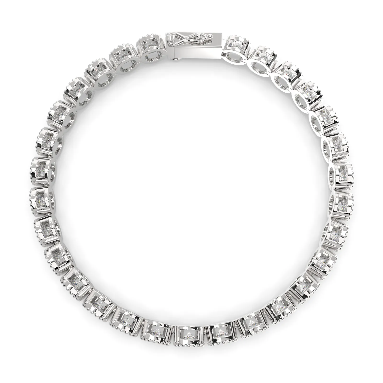 Amalthea Round Cut Diamond Tennis Bracelet Milgrain Bezel (8 ctw)