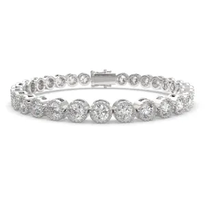 Amalthea Round Cut Diamond Tennis Bracelet Milgrain Bezel (8 ctw)